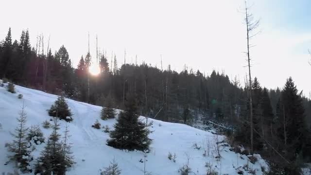 Zoom-out Shot Of Snow Mountain: Stock Video