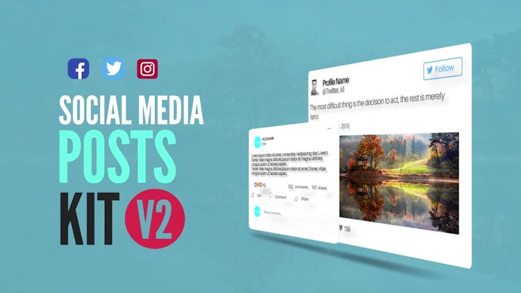 Social Media Animated Post Kit V2: After Effects Templates