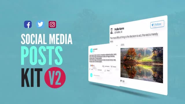 Social Media Animated Post Kit V2: After Effects Templates