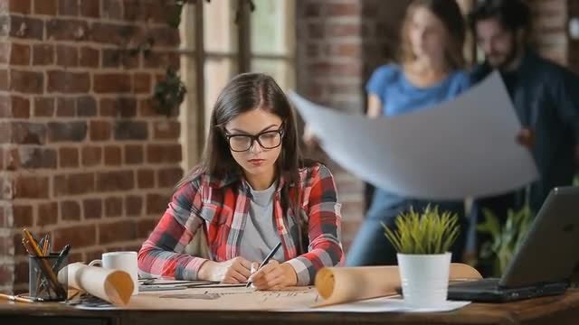 Woman Calculates Figures: Stock Video