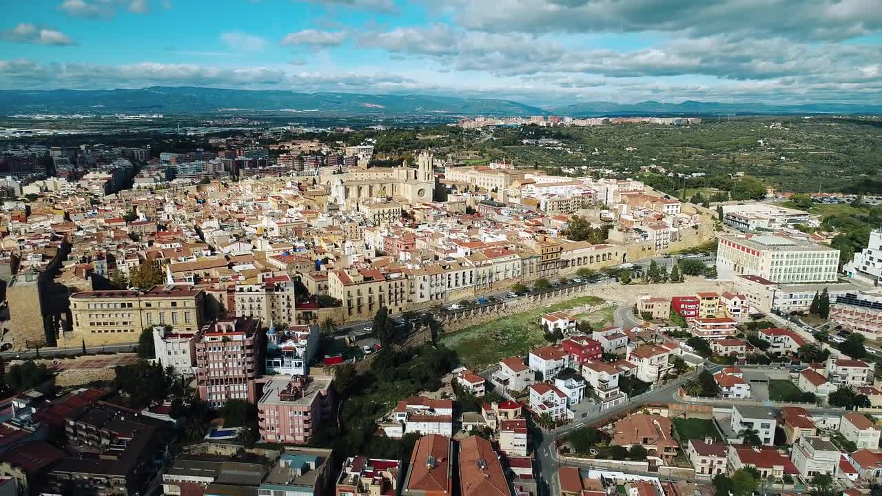 Aerial View Of Tarragona, Spain Stock Video Motion Array