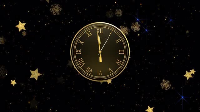 New Year Countdown Clock & Fireworks: Stock Motion Graphics