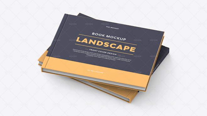 7 Landscape Book Mockups Graphics Motion Array