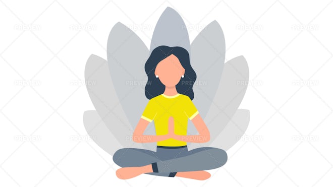 6 Yoga Poses Illustrations - Graphics