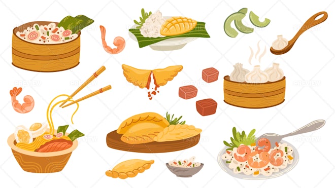 Food Stickers Cross Section - Chinese Cuisine