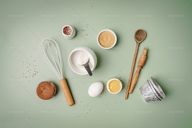 Baking utensils and ingredients Stock Photo by ©brebca 91405640