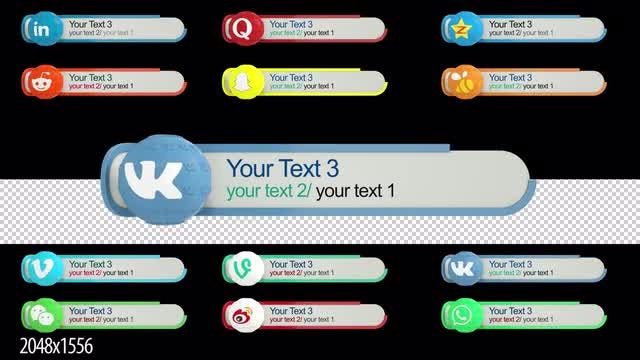 12 Social Media 3D Lower Thirds: After Effects Templates
