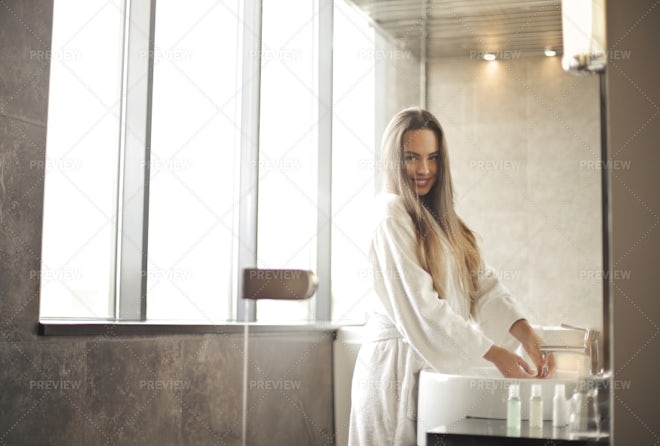 Woman In Her Underwear - Stock Photos