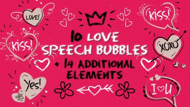 Love Speech Bubbles & Elements: After Effects Templates