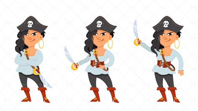cartoon girl pirates