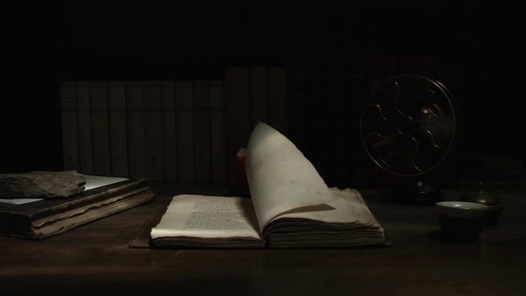 Traditional Study Desk With Old Books: Stock Video