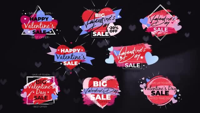 8 Valentine's Day Sale Titles: After Effects Templates