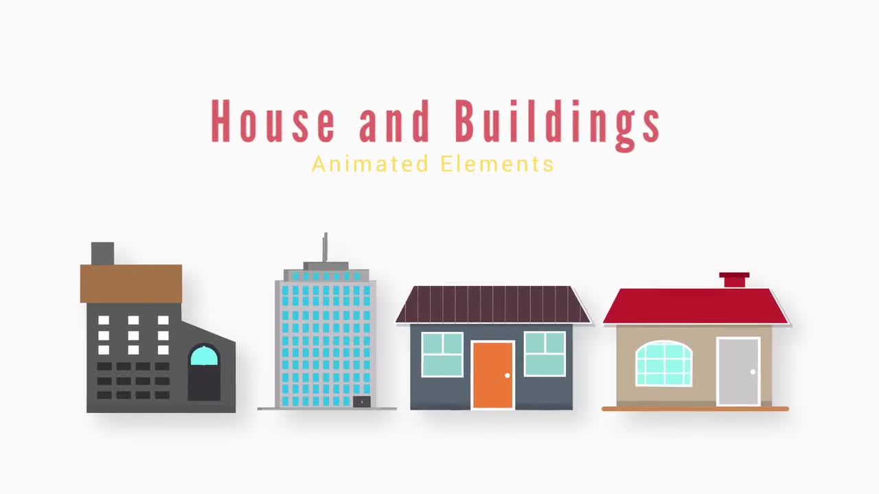 House and Buildings Animated Elements - Motion Graphics Templates ...
