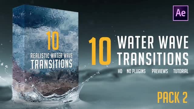 Water Wave Transitions Pack 2: After Effects Templates