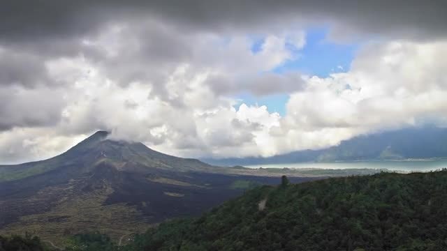Time-Lapse Of Clouds Above A Volcano: Stock Video