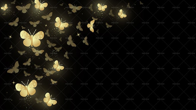 Background with Gold Butterflies