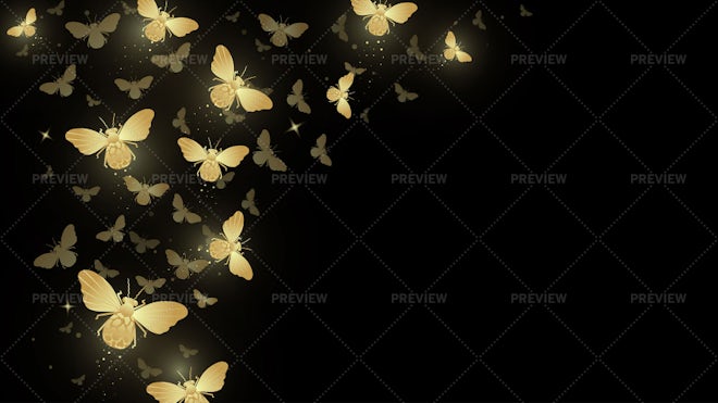 Background with Gold Butterflies