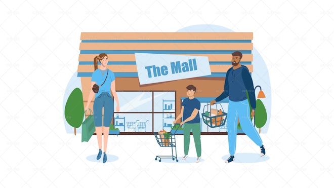 shopping mall illustration