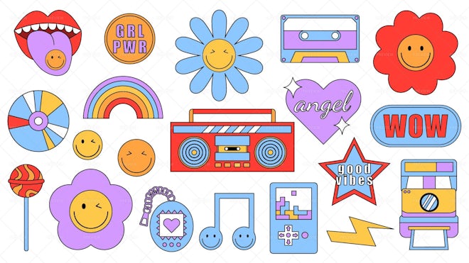 20 Colorful Retro 70's Illustrations - Graphics | Motion Array