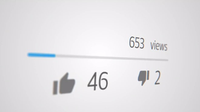 Vector of video views counter, user count of live stream close up