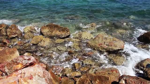 Rocks And Sea Water: Stock Video