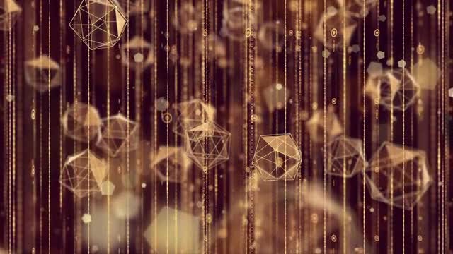 Shimmering Polyhedrons Background: Stock Motion Graphics