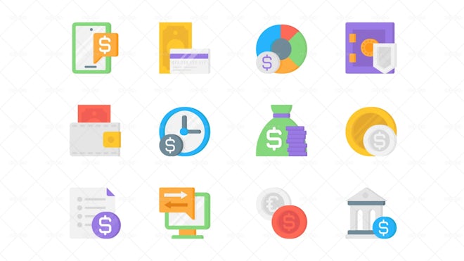 12 Banking Icons - Graphics | Motion Array