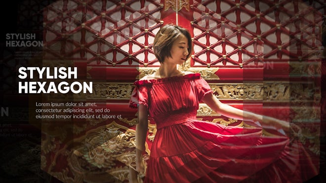 Slideshow - Stylish Hexagon Freebies template preview