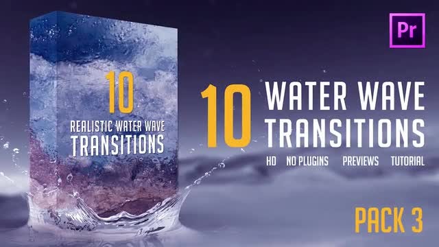 Water Wave Transitions Pack 3: Premiere Pro Templates