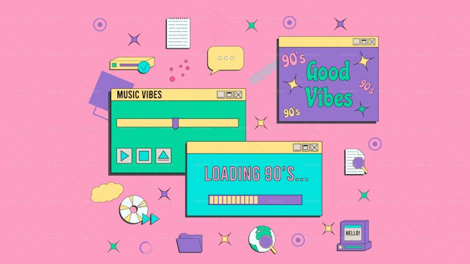 20 Vaporwave UI And UX Elements - Graphics | Motion Array