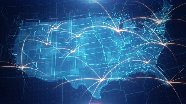 USA Map Connection 4K: Stock Motion Graphics