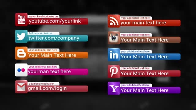 Social Media Lower Thirds: After Effects Templates