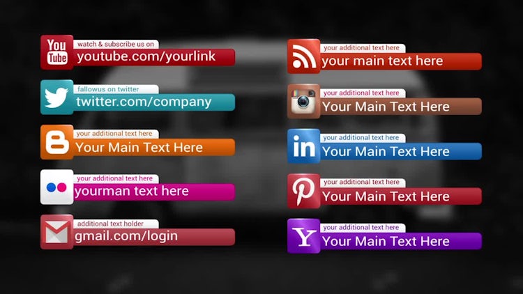 Social Media Lower Thirds: After Effects Templates