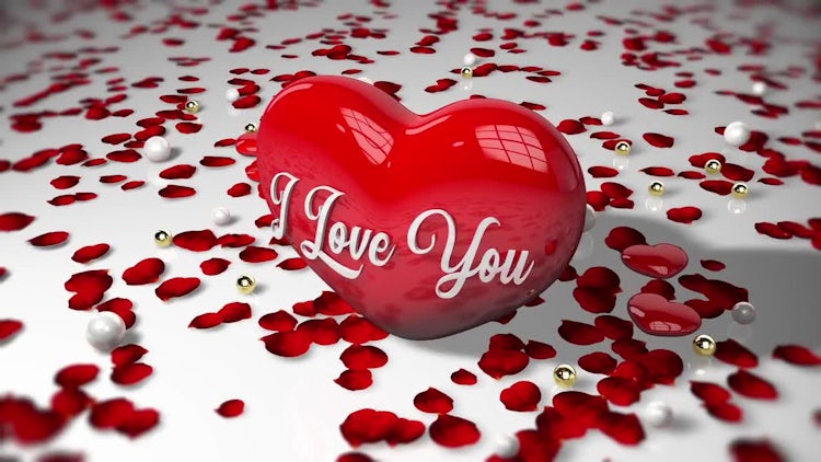 Valentines Day Falling Red Roses: Stock Motion Graphics