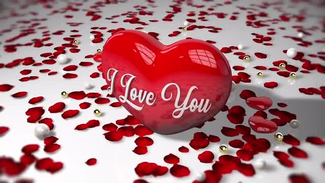 Valentines Day Falling Red Roses: Stock Motion Graphics