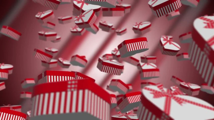 Valentines Gift Boxes Floating: Stock Motion Graphics