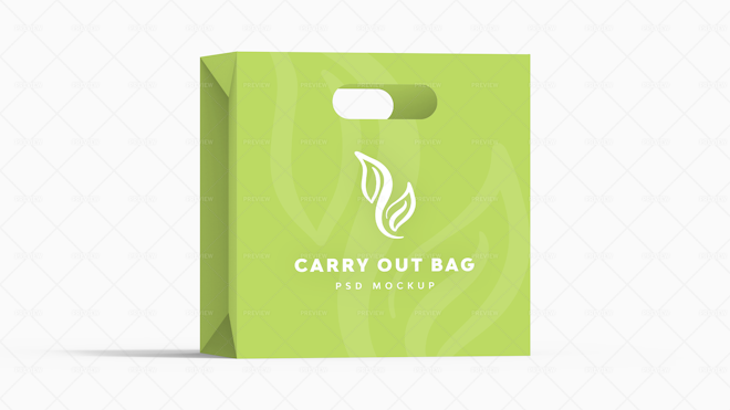 5 Carry Out Bag Mockups - Graphics | Motion Array