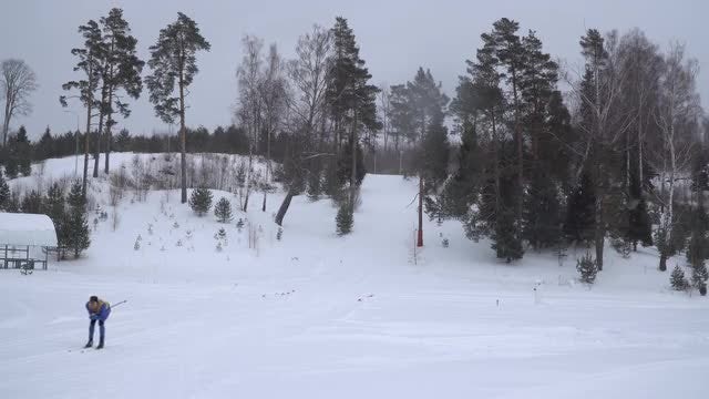 Skier Coming Down Hill: Stock Video