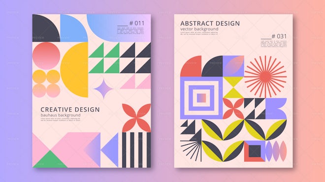 2 Geometric Poster Templates - Graphics | Motion Array