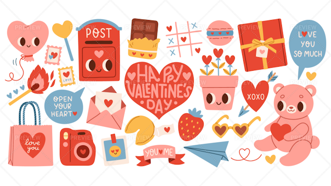 Cute Valentines Day Stickers-Love Romantic Stickers Cute