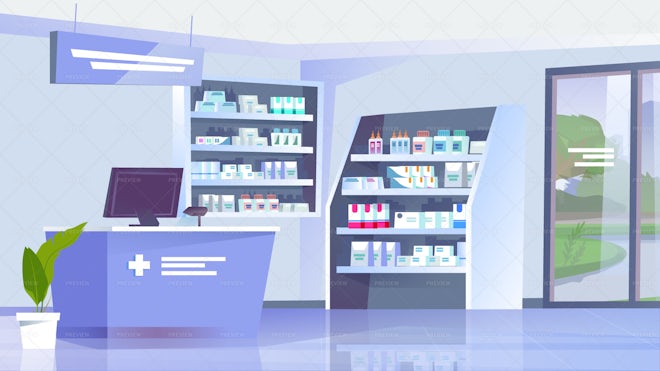 Pharmacy shelf Vectors & Illustrations for Free Download