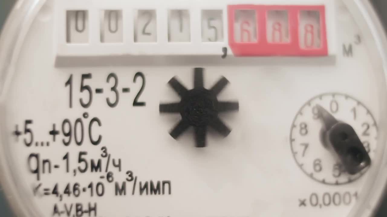 Water Meter Running Stock Video Motion Array