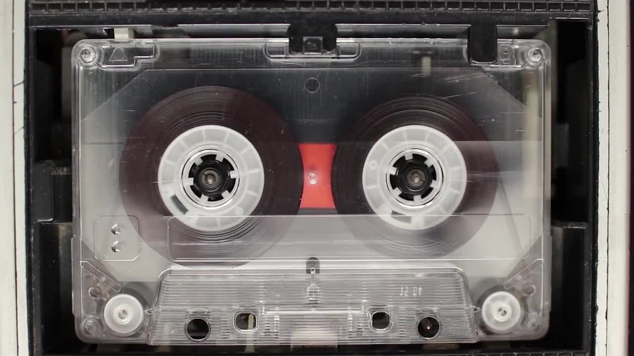 Audio Cassette Tape Plays Stock Video Motion Array
