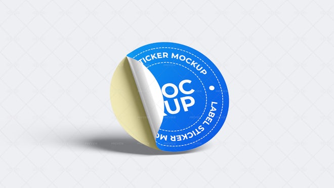 Round Sticker Label PSD Mockup Set - Vol. 01 — Mockups on UI8