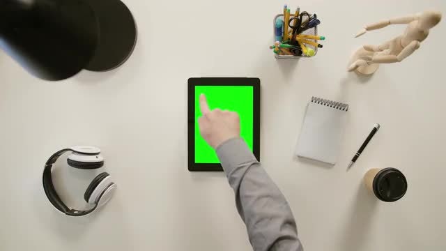 Man Tapping On Tablet: Stock Video