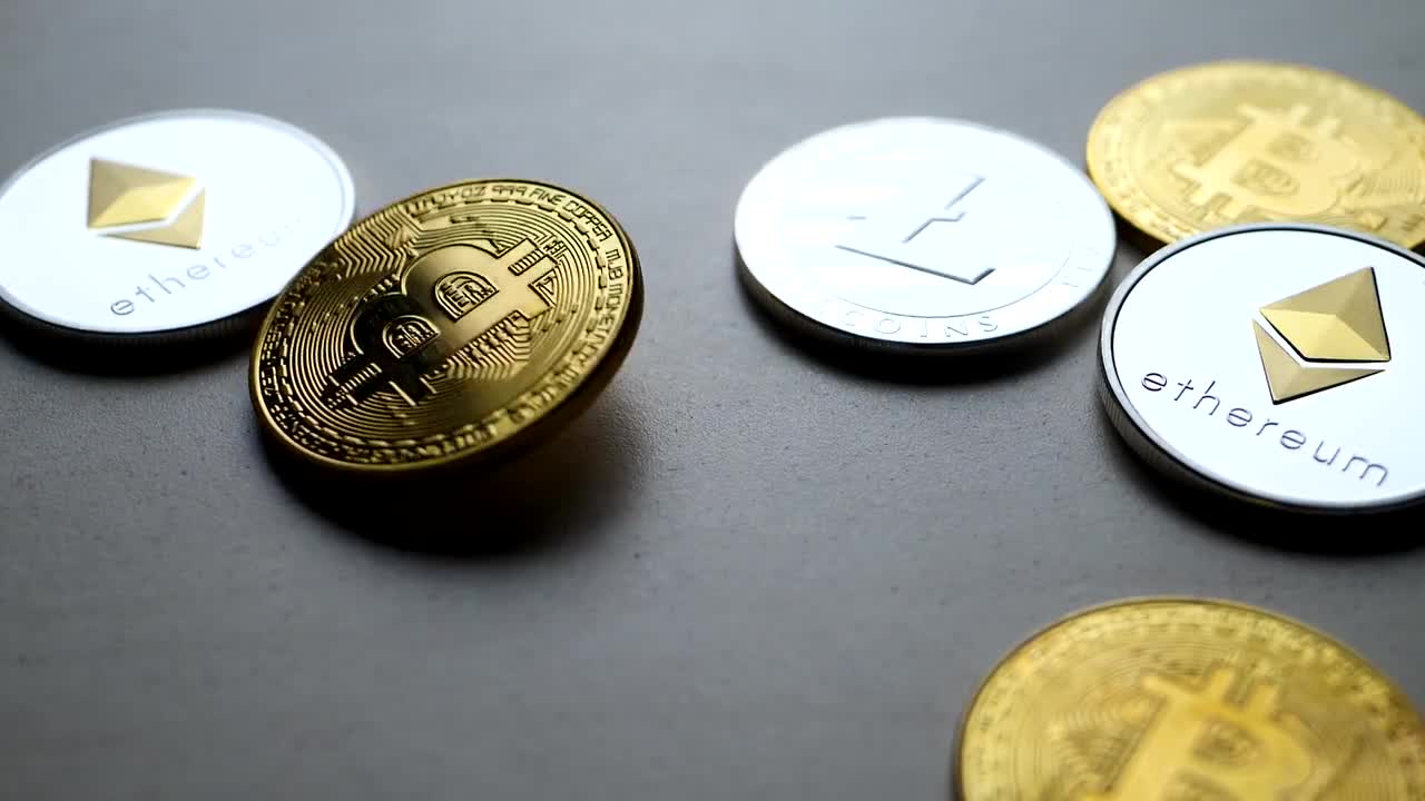 Cryptocurrency Coins - Stock Video | Motion Array