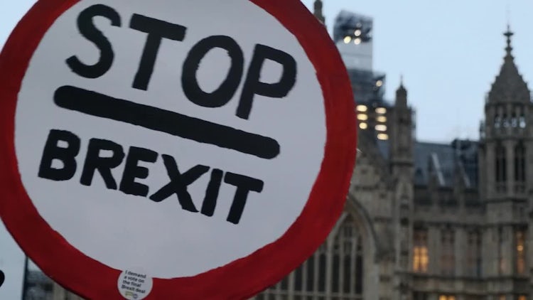 Stop Brexit Signpost: Stock Video