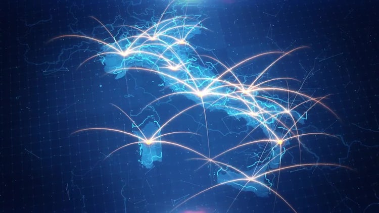Italy Map Connection: Stock Motion Graphics