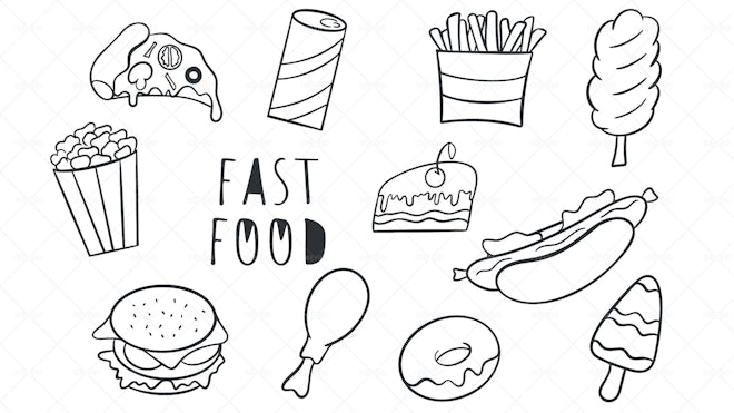 fast food clipart black and white pumpkin