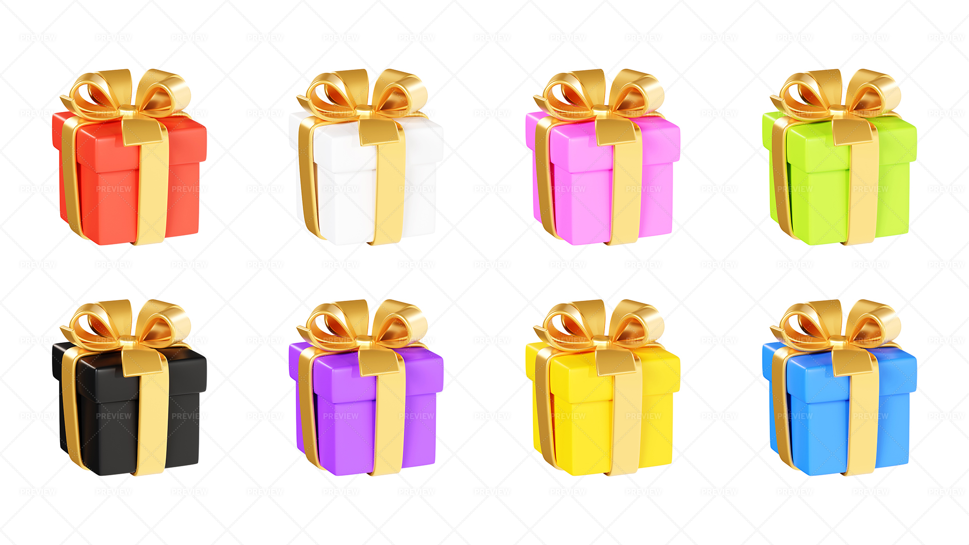Gift Box: 3D Shiny Colorful Graphics Set Graphic by Pro Aurora Designs ·  Creative Fabrica